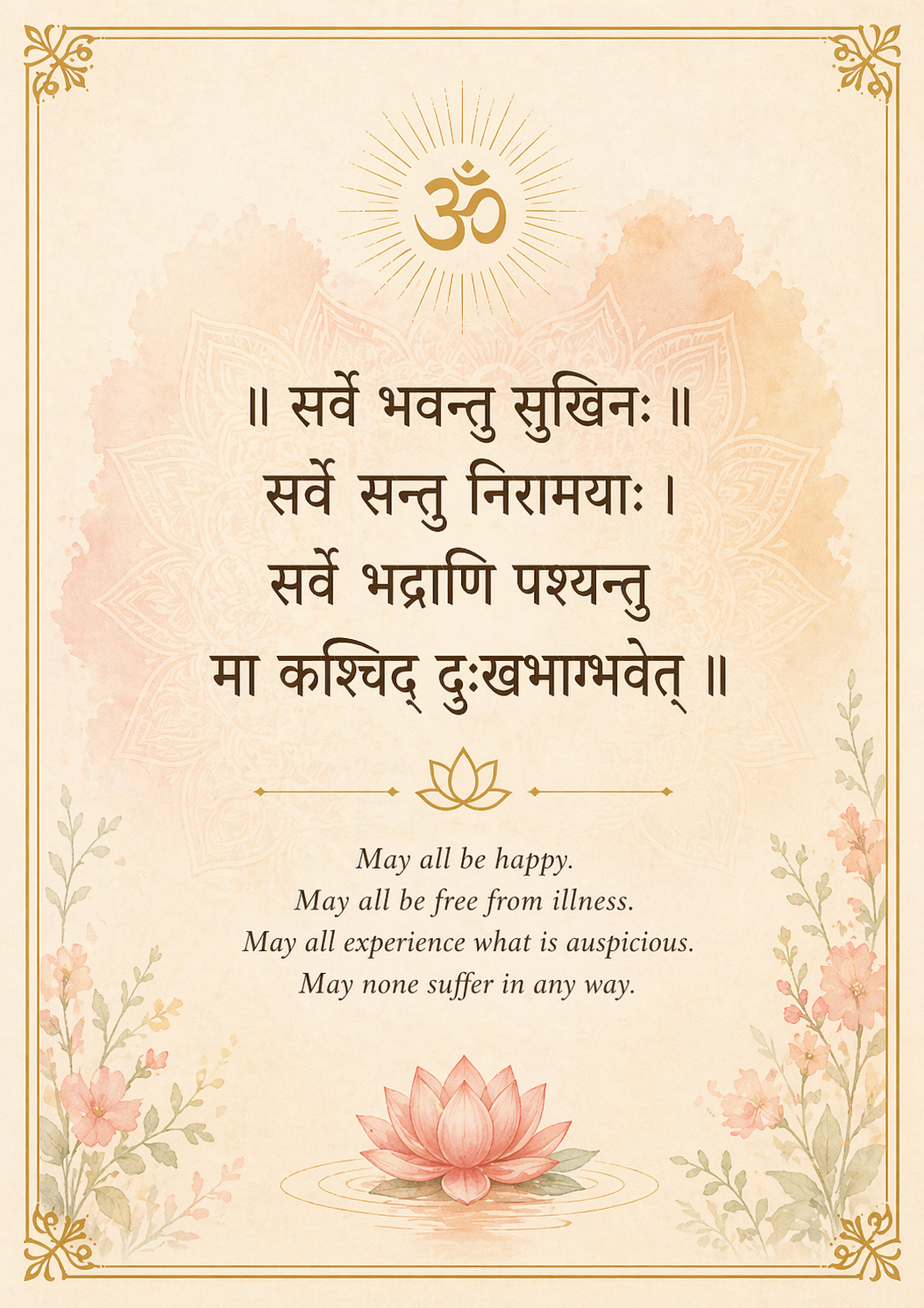 πΏ Sarve Bhavantu Sukhina β Universal Prayer