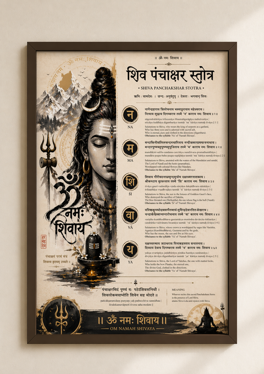 Shiva Panchakshar Stotra – Premium A4 Spiritual Wall Frame
