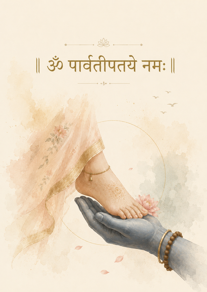 ॐ पार्वतीपतये नमः – Shiva Parvati Devotional Wall Art