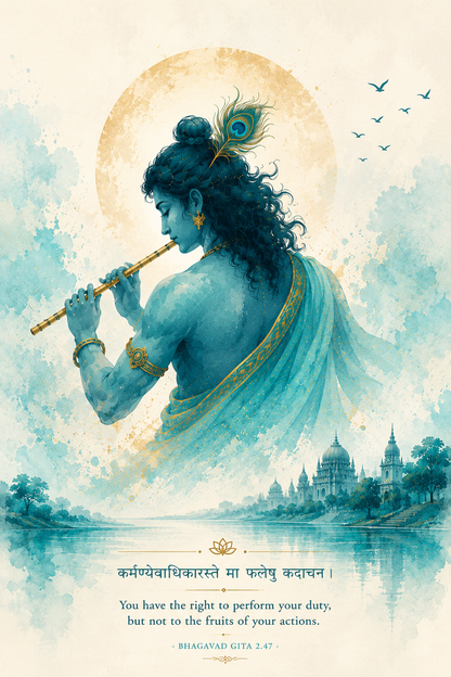 Krishna’s Wisdom Wall Art