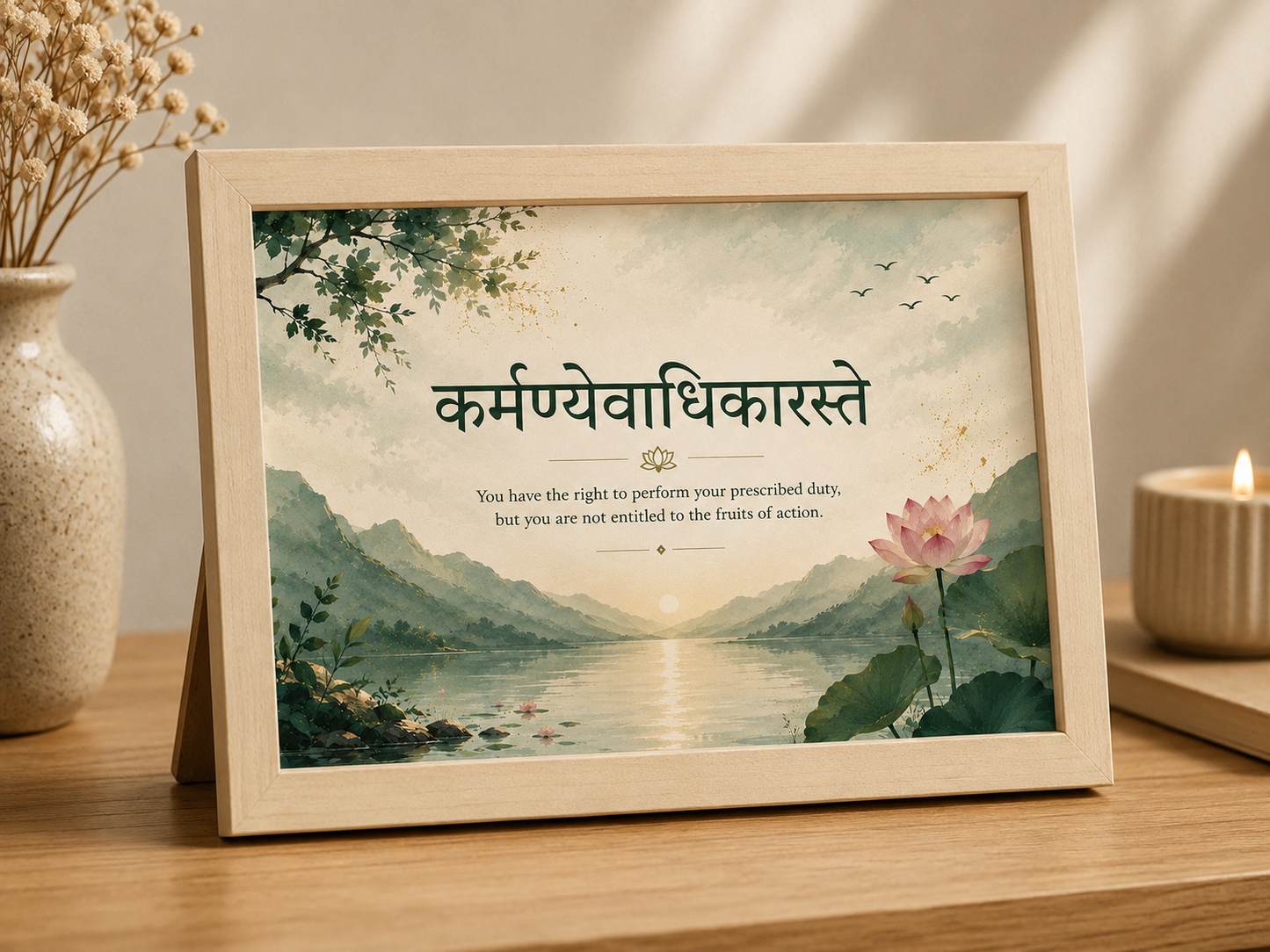 कर्मण्येवाधिकारस्ते Desk Frame
