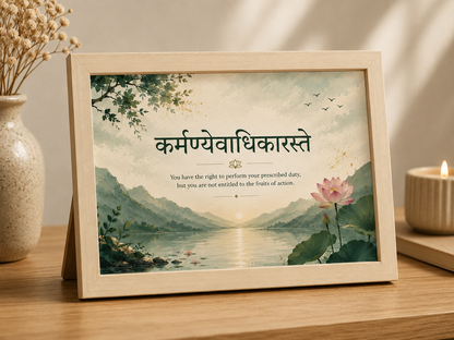कर्मण्येवाधिकारस्ते Desk Frame