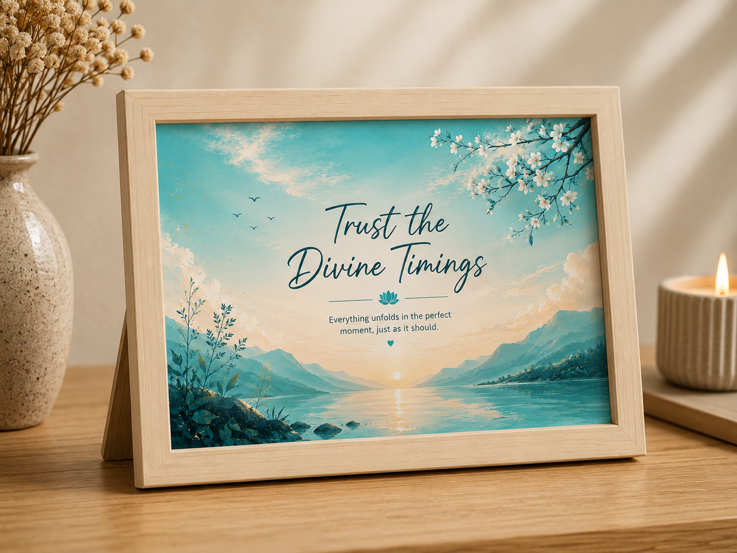 Desk Frame- Trust the Divine Timings