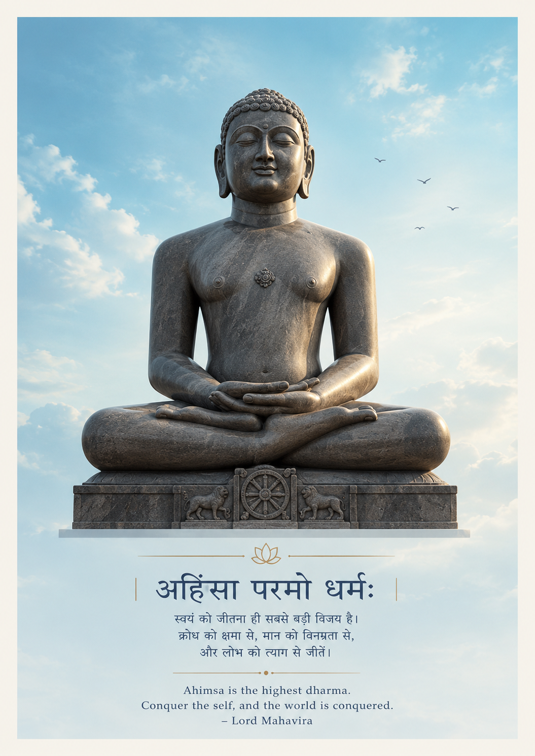 Lord Mahavira Wall Art – Ahimsa Paramo Dharma