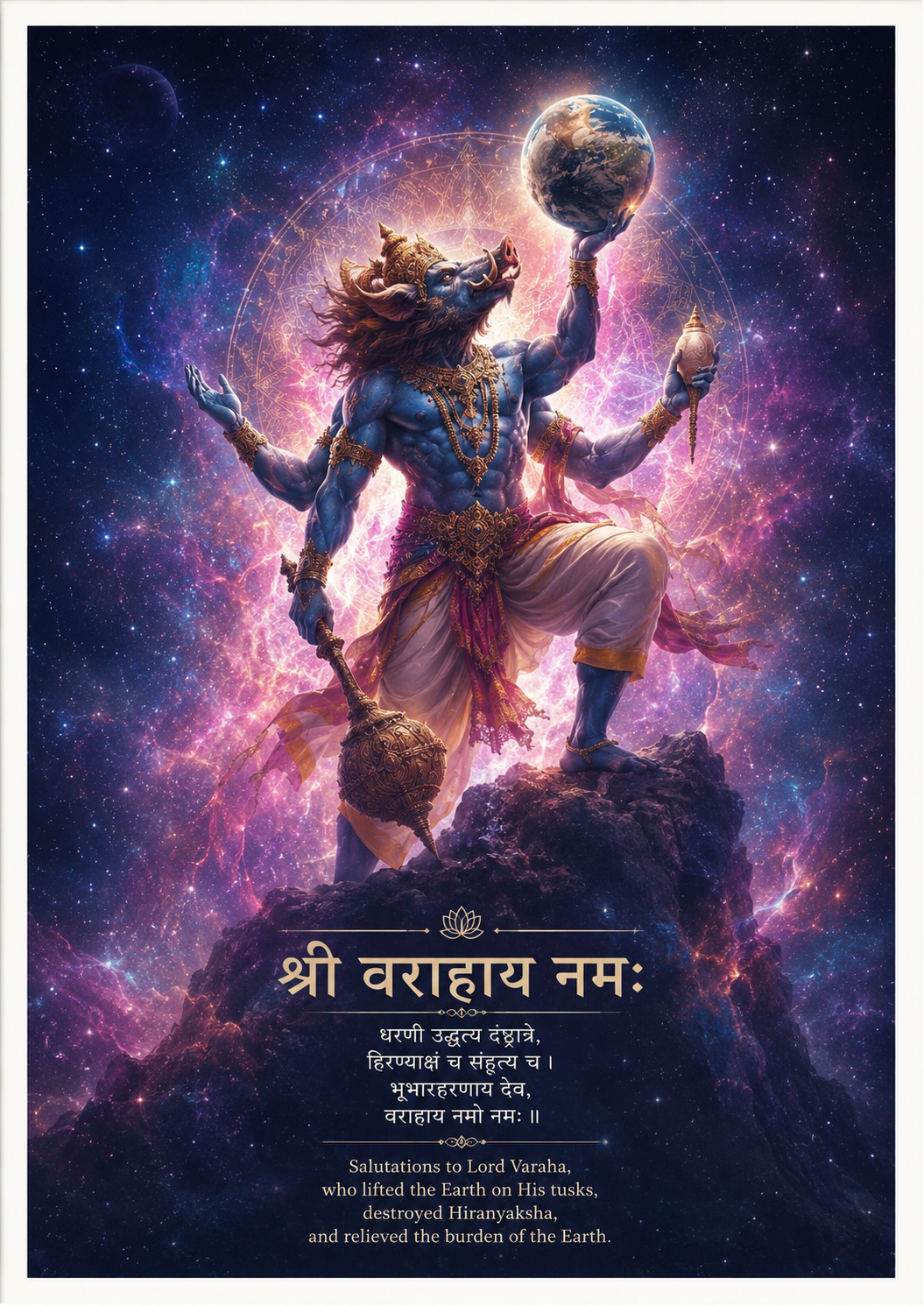 Varaha Avatar Wall Art – Shri Varahaya Namah