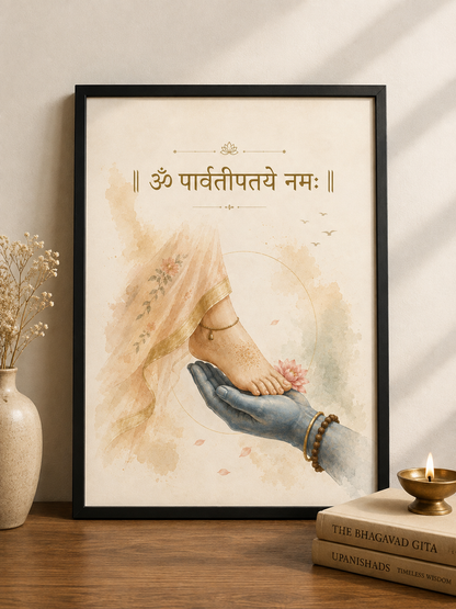 ॐ पार्वतीपतये नमः – Shiva Parvati Devotional Wall Art