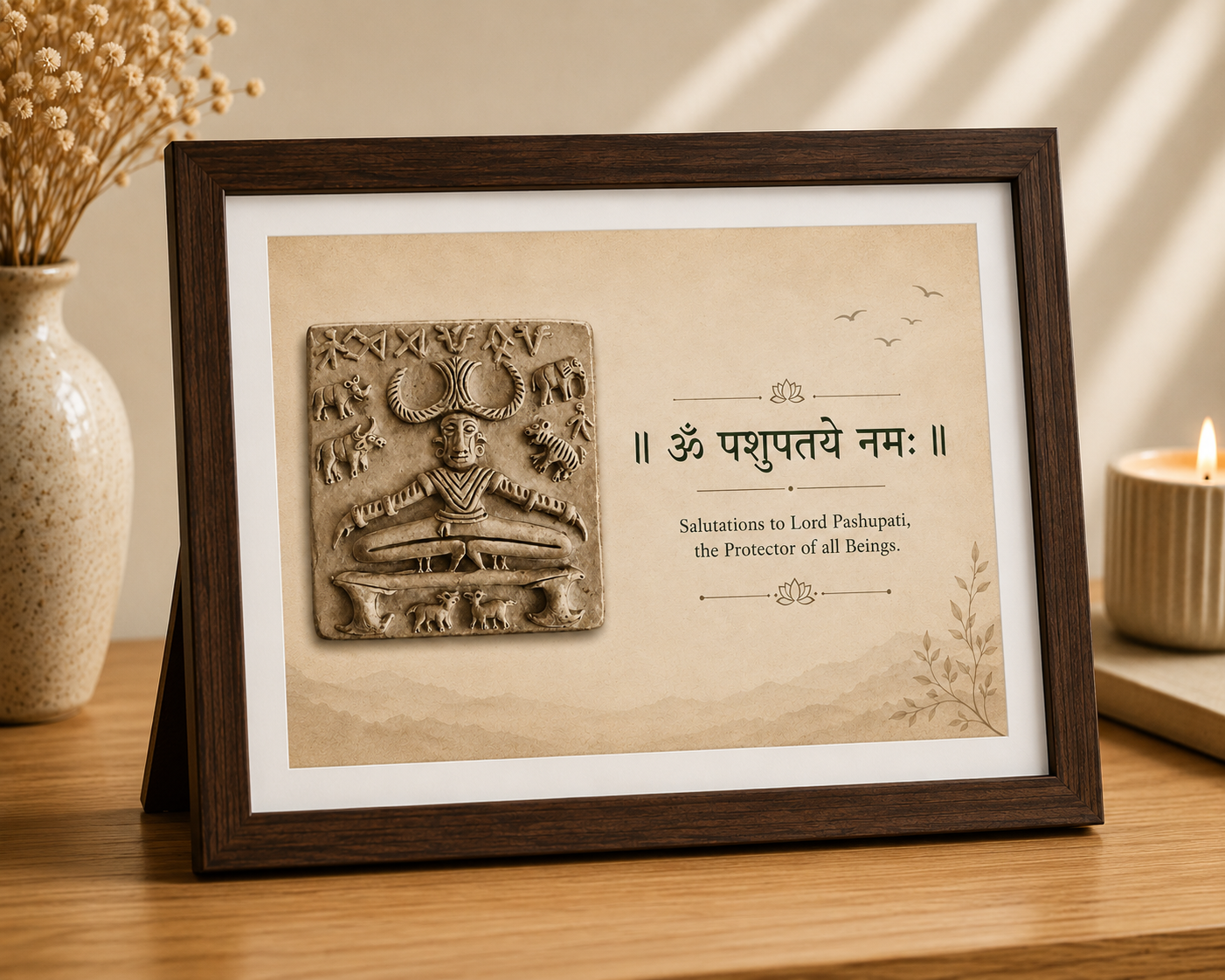 Om Pashupataye Namah Desk Frame