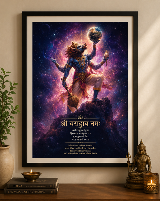 Varaha Avatar Wall Art – Shri Varahaya Namah