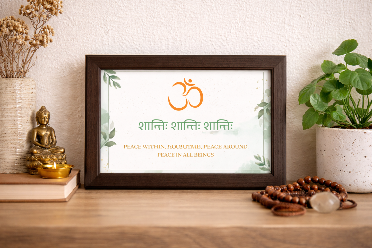 Om Shanti Desk Photo Frame