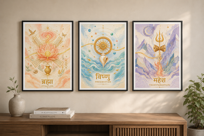 The Divine Trinity Set — Brahma • Vishnu • Mahesh