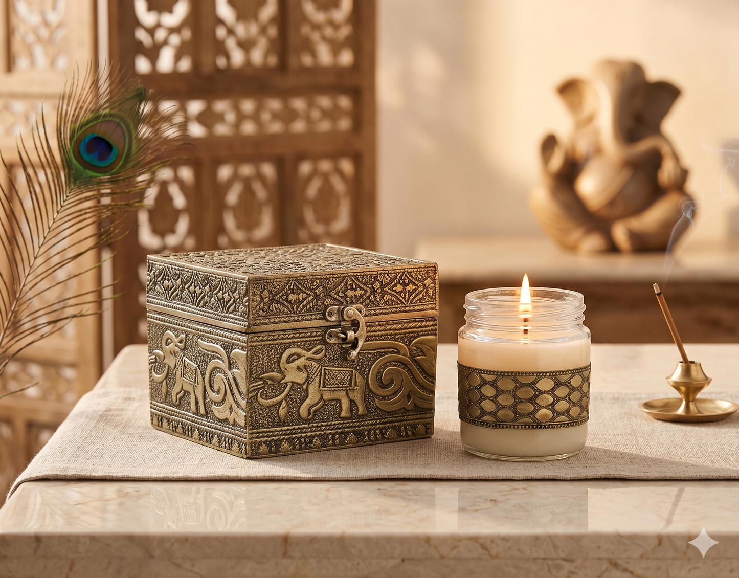 Jar Candle & Keepsake Chest Set
