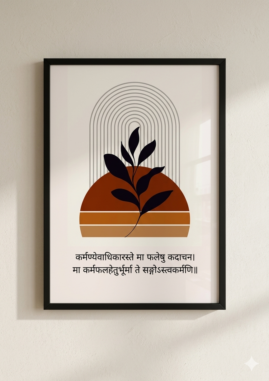 Abstract "Karma Yoga" Geometric Framed Poster