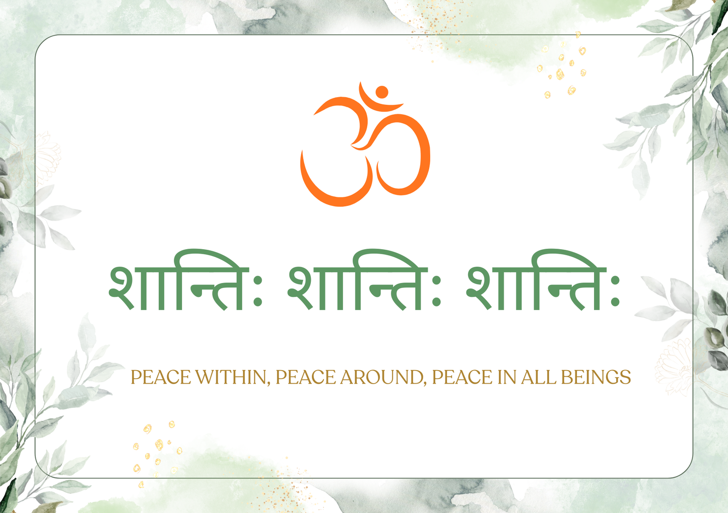 Om Shanti Desk Photo Frame