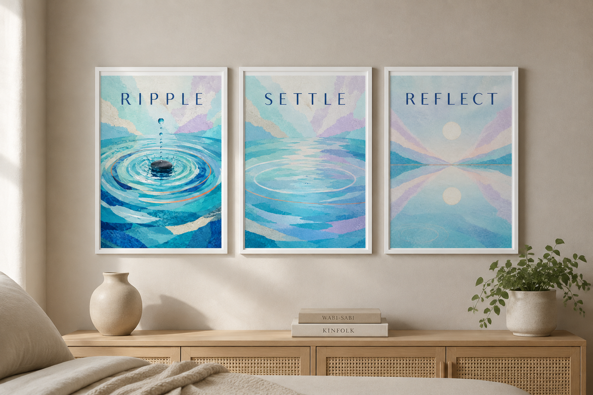 Ripple • Settle • Reflect — The Wandering Mind Set of 3