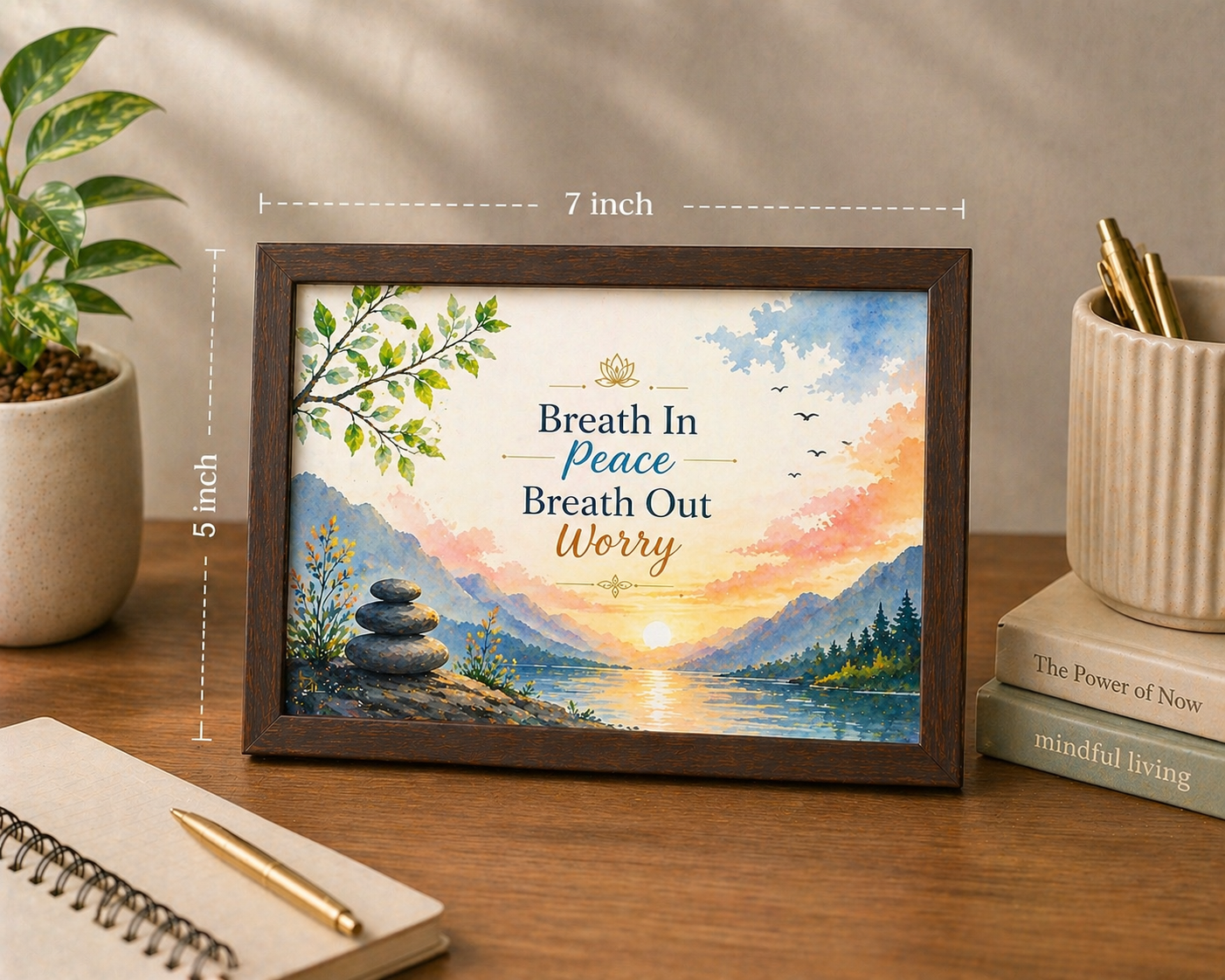 Breath In Peace, Breath Out Worry Frame art
