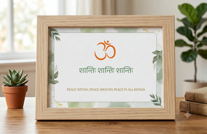 Om Shanti Desk Photo Frame
