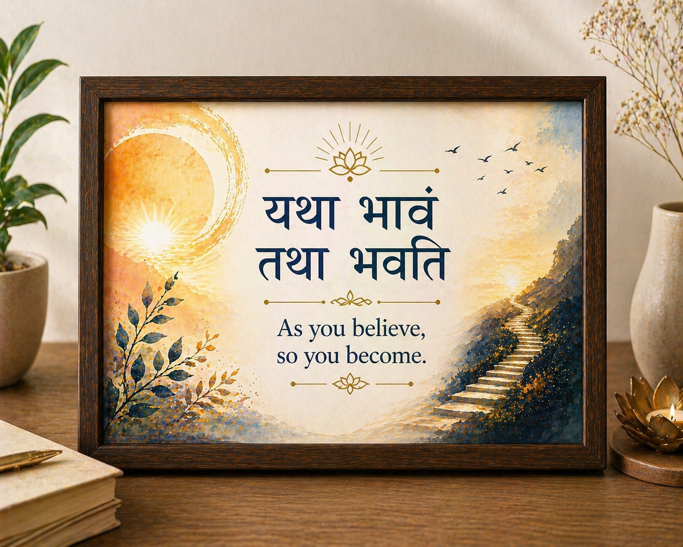यथा भावं तथा भवति Desk Frame